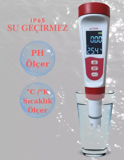 2 In 1 Ph Sıcaklık Ölçer Led’li Sıcaklık Göstergeli Ph Cihazı
