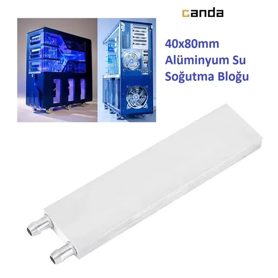 Alüminyum Su Sıvı Isıtma CPU Soğutma Bloğu 40x80mm 4x8cm
