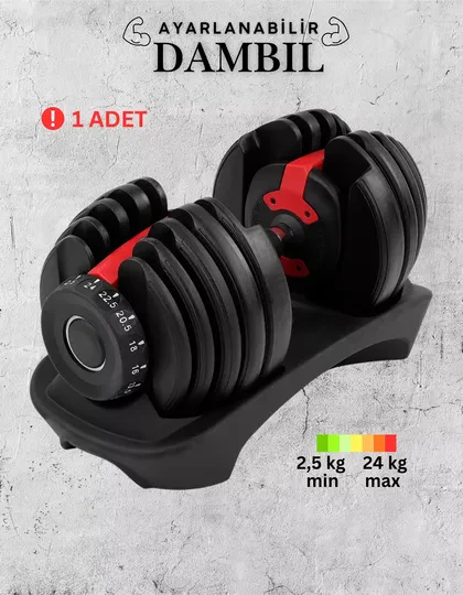 Ayarlanabilir Dambıl Seti - 24kg Tek Adet