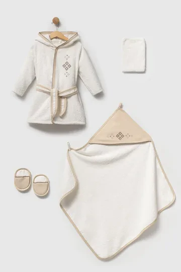 Bebelinna 12152  Bornoz Takımı Krem