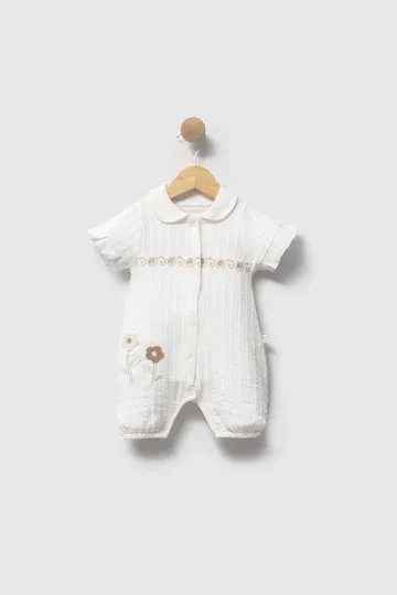 Bebelinna 13295  Kısa Tulum 0-3 / 3-6 Ay Krem