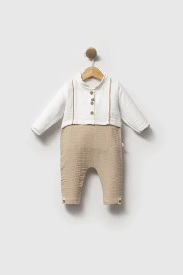 Bebelinna 2769  Muslin Tulum 0-3 / 3-6 Ay Kahve