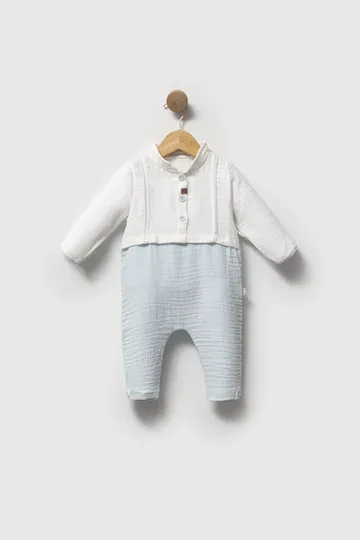 Bebelinna 2769  Muslin Tulum 0-3 / 3-6 Ay Mavi