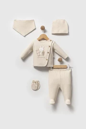 Bebelinna 5583  5'li Penye Zıbın Set 0-3 Ay Organik