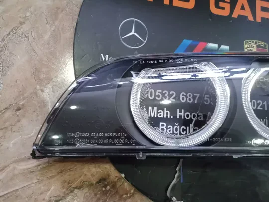 BMW E39 Angellı Siyah Sol Far Camı