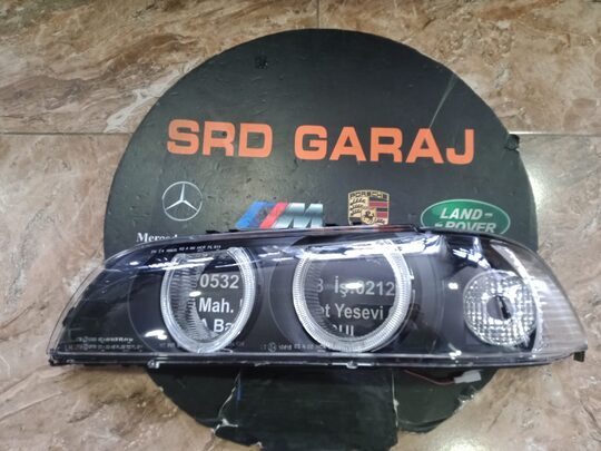 BMW E39 Angellı Siyah Sol Far Camı