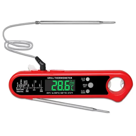 Çıkarılabilir Multi Problu Paslanmaz Dijital Et Yemek Termometresi -50°C-300°C Sıcaklık Ölçer