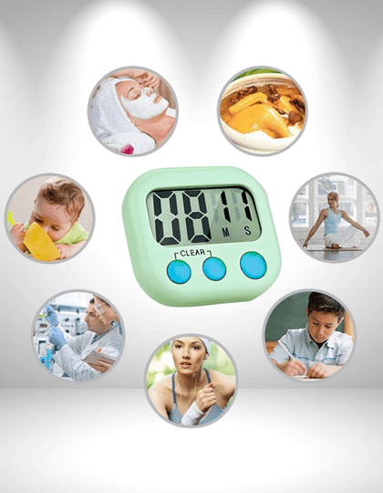 Dijital Ekranlı Alarmlı Mıknatıslı Mutfak Zamanlayıcı Fırın Timer Yeşil