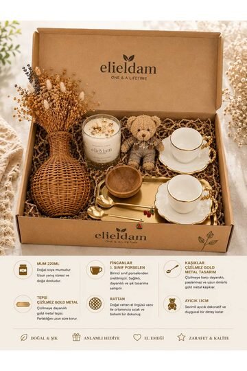 Elieldam Doğum Günü, Yeni Ev, Özel Gün, Sevgiliye Hediye, Rattan Coffee Garden Kahve Hediye Seti