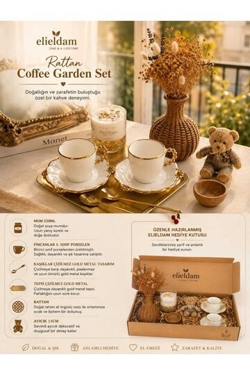 Elieldam Doğum Günü, Yeni Ev, Özel Gün, Sevgiliye Hediye, Rattan Coffee Garden Kahve Hediye Seti