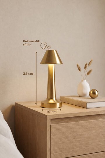 Elieldam Ev Hediyesi, Doğum Günü, Özel Gün, Yeni İş Hediyesi Dokunmatik Şarjlı Masa Lambası & Figürlü Kupa & Mum & Ayna Hediye Seti