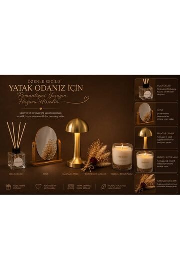 Elieldam Yeni Ev, Doğum Günü, Özel Gün Hediyesi Oda Kokusu, & Oval Büyük Boy Makyaj Aynası & Dokunmatik Masa Lambası Hediye Seti