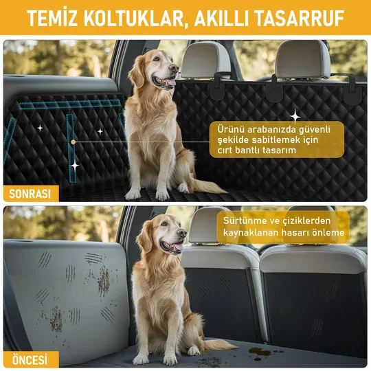 Haegs Araç Bagaj Örtüsü, Evcil Hayvan Köpek Bagaj Koruma Kılıfı - SUV, Sedan, Pickup Panelvan Bagaj Havuzu, Araba için Su Geçirmez Bagaj Koruyucu Kılıf Örtü Mat- Medium - Siyah