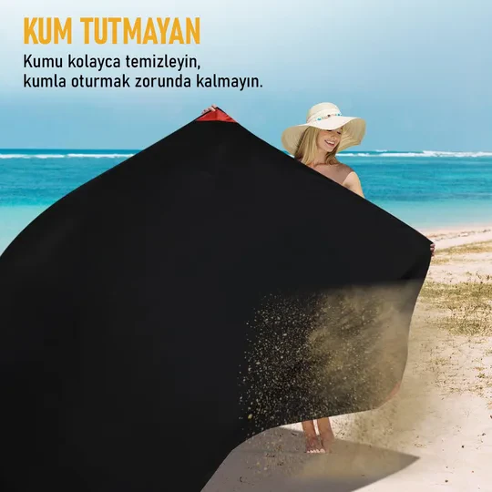 Haegs Cep Yer Örtüsü, Piknik Örtüsü Kamp Matı, Plaj Yer Örtüsü, Su Geçirmez, Kum Tutmaz, Hızlı Kurur, Hafif, Katlanabilir İnce Zemin Örtüsü Outdoor Açık Hava Kamp Yürüyüş Seyahat için - El Askılı - 180-150cm - Gri
