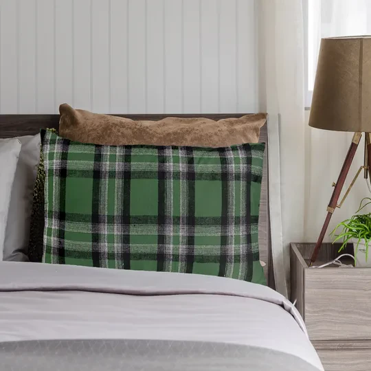 Haegs Kamp Yastığı, Seyahat Yastığı, Silikon Elyaf Dolgulu Hafif Küçük Yastık, Orta Sertlikte, Nefes Alabilir Kılıf, Kamp, Uçak ve Araba İçin İdeal 30x45cm Flanel Yeşil