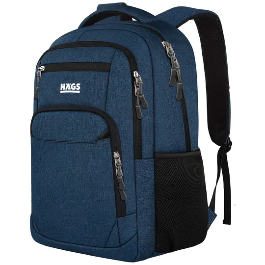 Haegs Laptop Sırt Çantası, Multi Cepli İş Seyahat Çantası, Dizüstü Bilgisayar Sırt Çantası, Suya Dayanıklı, Kolej Bilgisayar Çantası, Kadınlar ve Erkekler İçin Çok Bölmeli Organizer Çanta - Koyu Mavi
