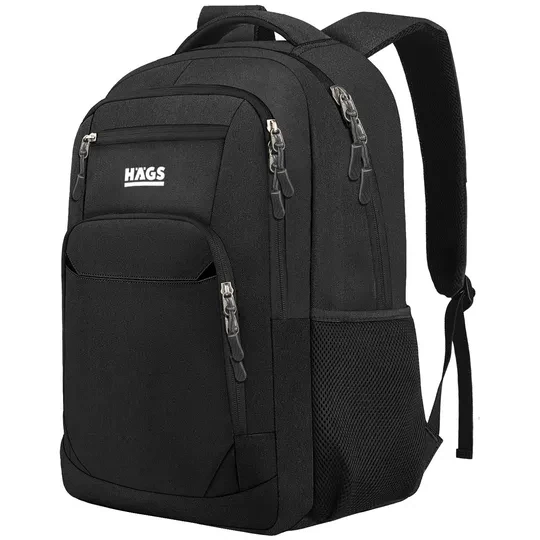 Haegs Laptop Sırt Çantası, Multi Cepli İş Seyahat Çantası, Dizüstü Bilgisayar Sırt Çantası, Suya Dayanıklı, Kolej Bilgisayar Çantası, Kadınlar ve Erkekler İçin Çok Bölmeli Organizer Çanta - Siyah