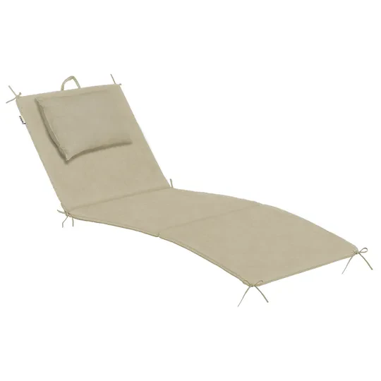 Haegs Şezlong Minderi, Havuz Plaj Outdoor Kamp için Katlanır Sünger Minder, Dış Mekan Süet Kumaş Kılıf, Dış Mekan Mobilyaları İçin Veranda Yedek Minderi - 22 Dens - 180x55x4 cm - Bej