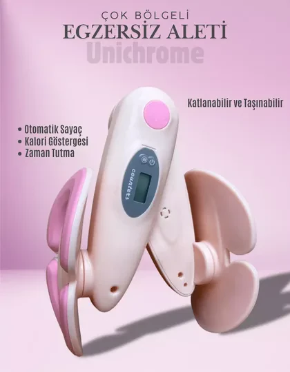 İç Bacak Egzersiz Aleti Kegel Pelvik Kas Cihazı Kalça Kol Sıkılaştırıcı Sayaçlı Kalori Ölçer Pembe