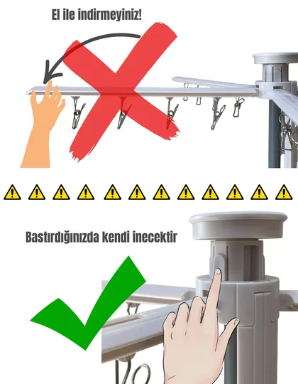 Katlanabilir Ahtapot Çamaşır Kurutma Askısı - Kule Çamaşır Askılığı Ahşap Askılık