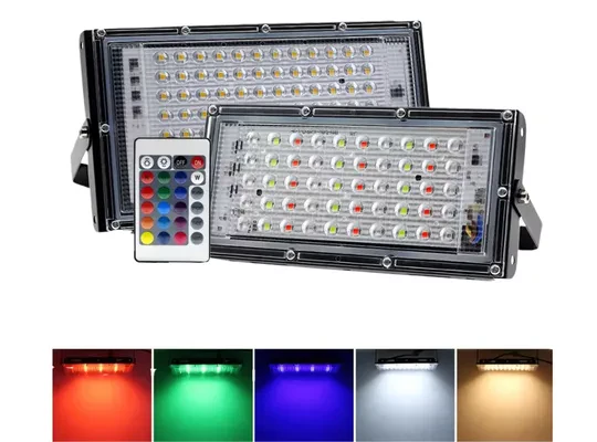 Kumandalı Led Projektör 100w Dış Mekan Reflektör Spot Led Dış Mekan Aydınlatma Paneli Kablolu