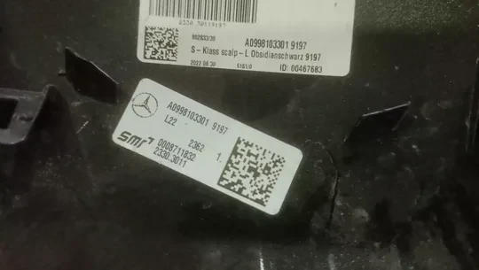 Mercedes W221 W223 Sol Ayna Kapağı A0998103301