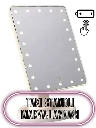 Mini Takı Standlı Dokunmatik Led Işıklı Usb Li Masa Üstü Makyaj Aynası Ledli