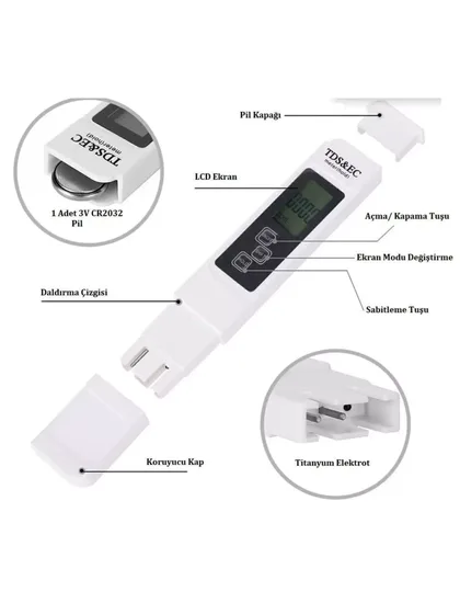 Multifonksiyonel Tds Iletkenlik Ölçer Ec Metre Yeni Model