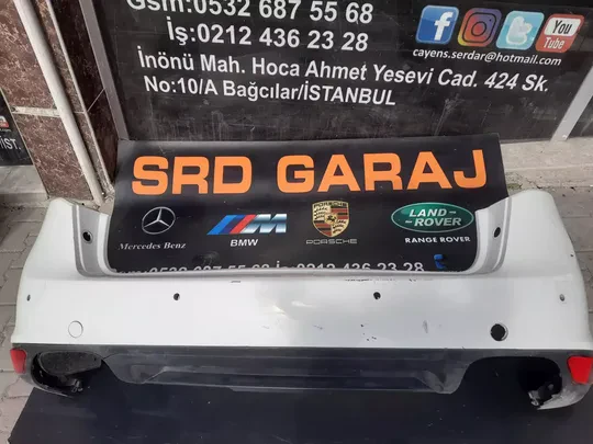 Porsche Cayenne 2011-14 Çıkma Dolu Beyaz Arka Tampon