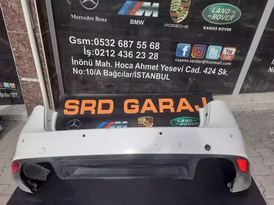 Porsche Cayenne 2011-14 Çıkma Dolu Beyaz Arka Tampon