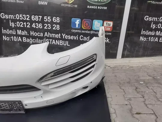 Porsche Cayenne 2011-14 Çıkma Dolu Beyaz Ön Tampon