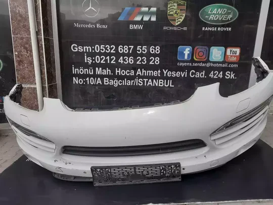 Porsche Cayenne 2011-14 Çıkma Dolu Beyaz Ön Tampon