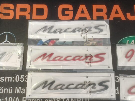Porsche Macan S 911 GTS Panamera Yazı Logo