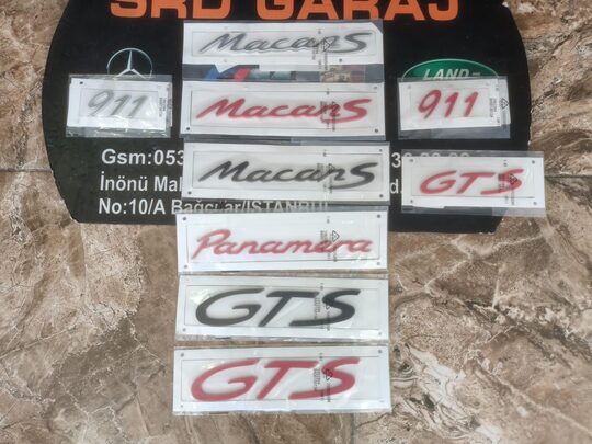 Porsche Macan S 911 GTS Panamera Yazı Logo