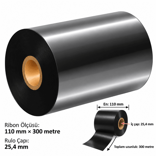 Poswell 110 mm X 300 Metre Wax Ribon