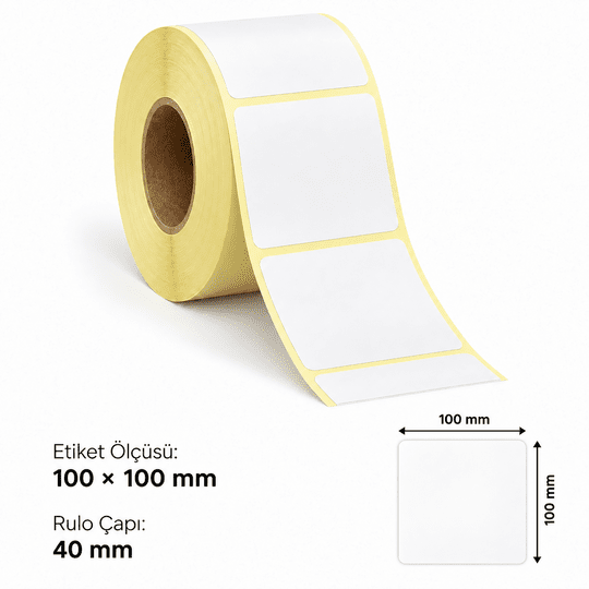 Poswell Termal Etiket 100 X 100Mm 350'Li