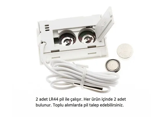 Problu Dijital Termometre LCD Ekran Mutfak Kuluçka İç Dış Mekan Beyaz