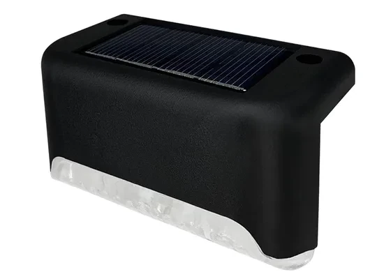 Solar Güneş Enerjili Şarj Edilen Köşebent Merdiven Veranda Bahçe Led Lamba Siyah