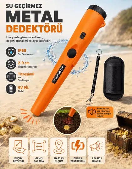 Su Geçirmez El Tipi IP68 Altın Metal Dedektörü Hazine Define Av