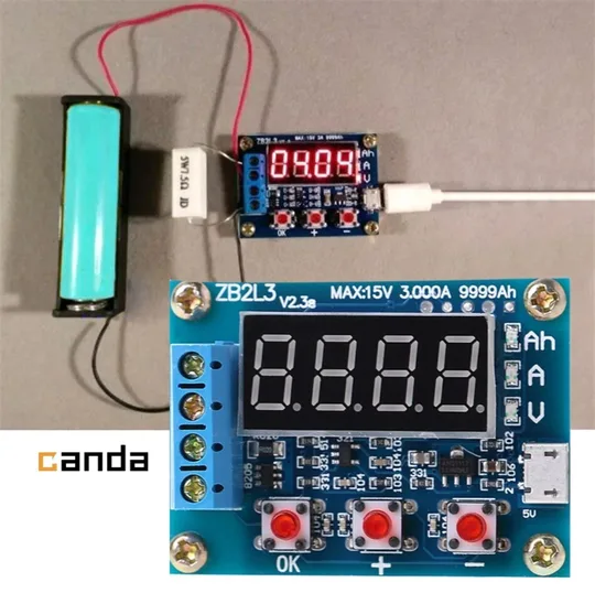 ZB2L3 Akü 18650 Lityum Pil Kapasite Ölçer Test Cihazı 1.5-15V 3A
