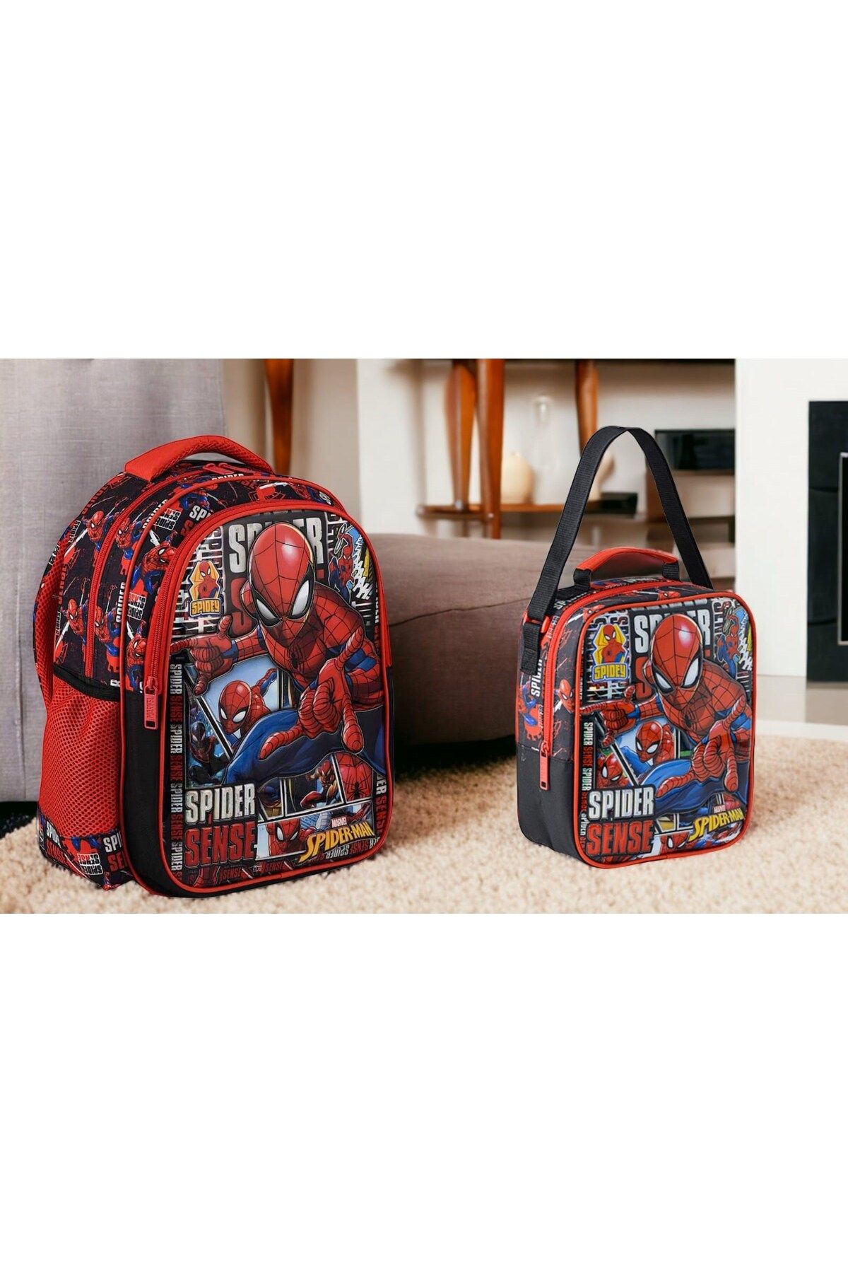Spiderman Spider Sense Okul Çantası ve Beslenme Çantası