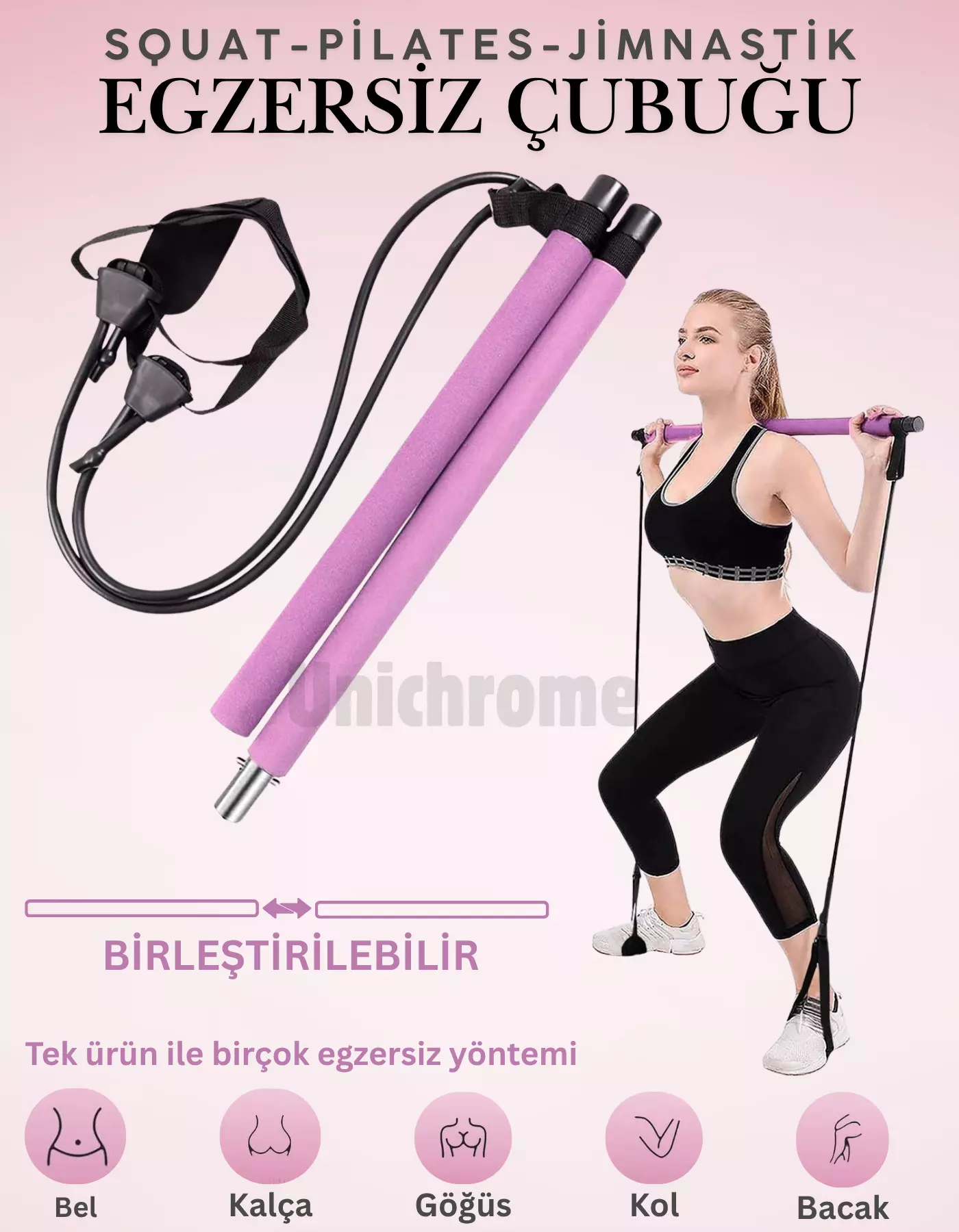 Squat Pilates Jimnastik Egzersiz Çubuğu Portable Studio Squat Barı