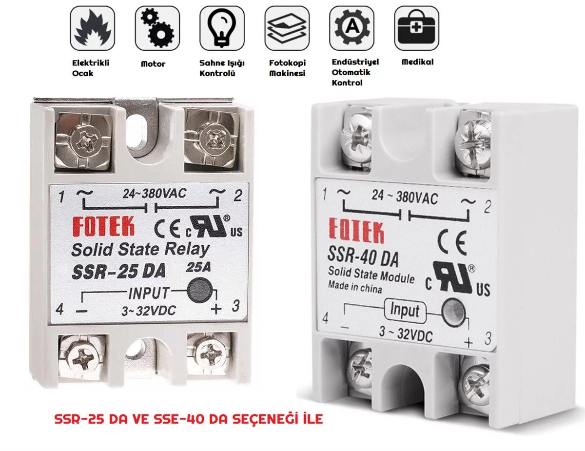 SSR-25DA SSR-40DA Geliştirme Kartlarıyla Uyumlu Solid State Röle