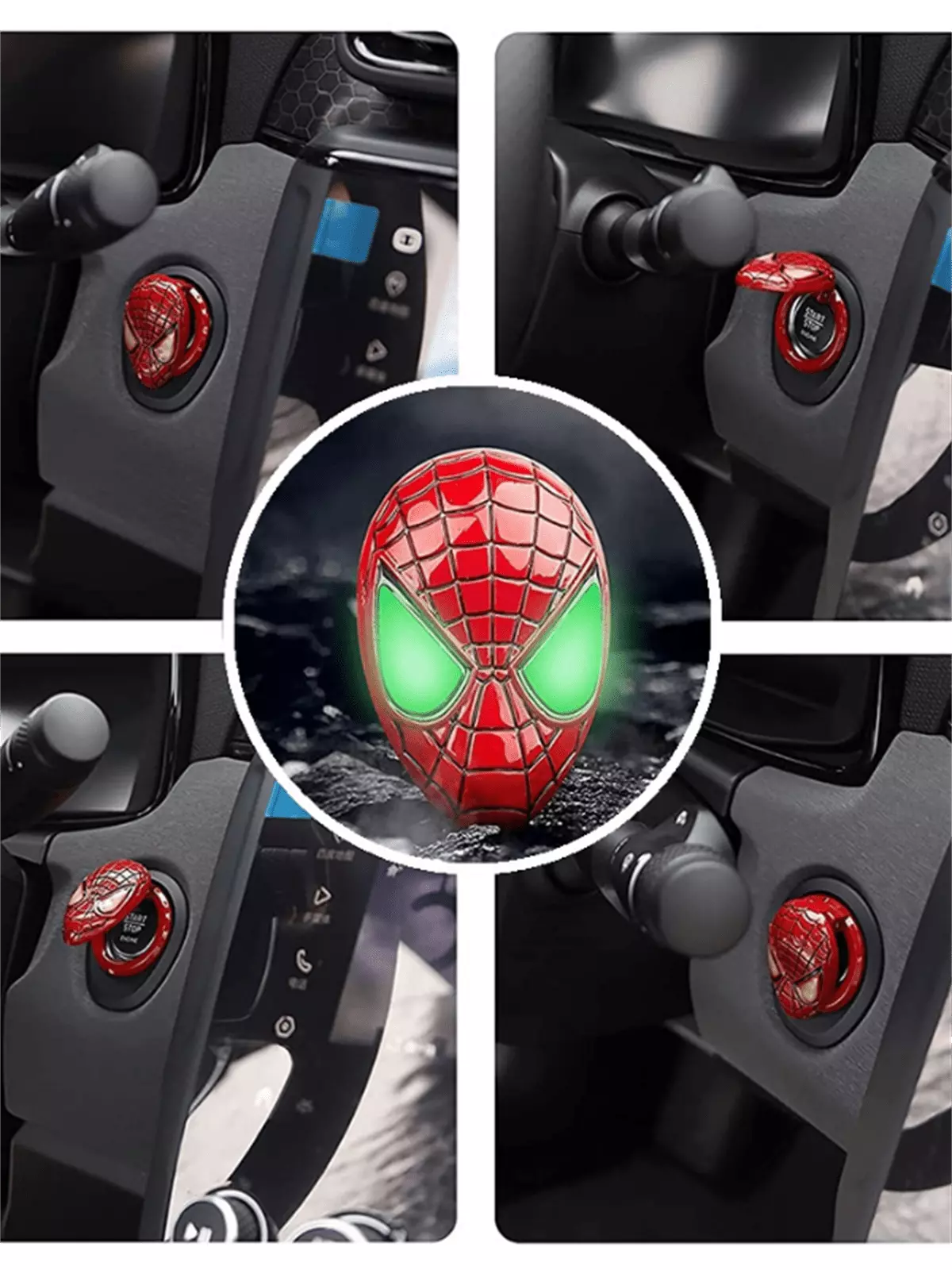 Start Stop Çerçevesi Koruyucu Kapak Metal Spiderman Kırmızı