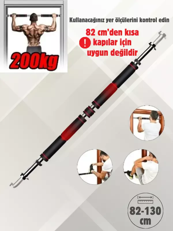Süngerli Barfiks Çubuğu 82-130 Cm Çift Süngerli Ayarlanabilir Barfiks Çekme Demiri Barfiks Aleti