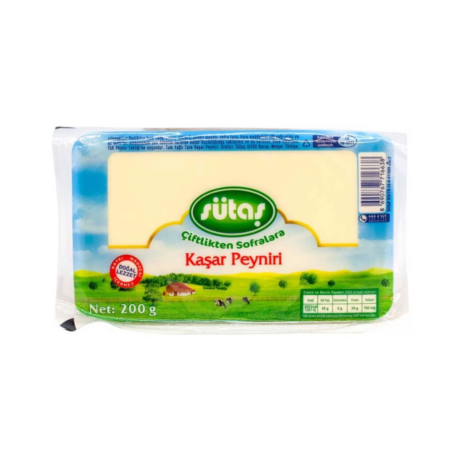 Sütaş Kaşar Peyniri 200 Gr