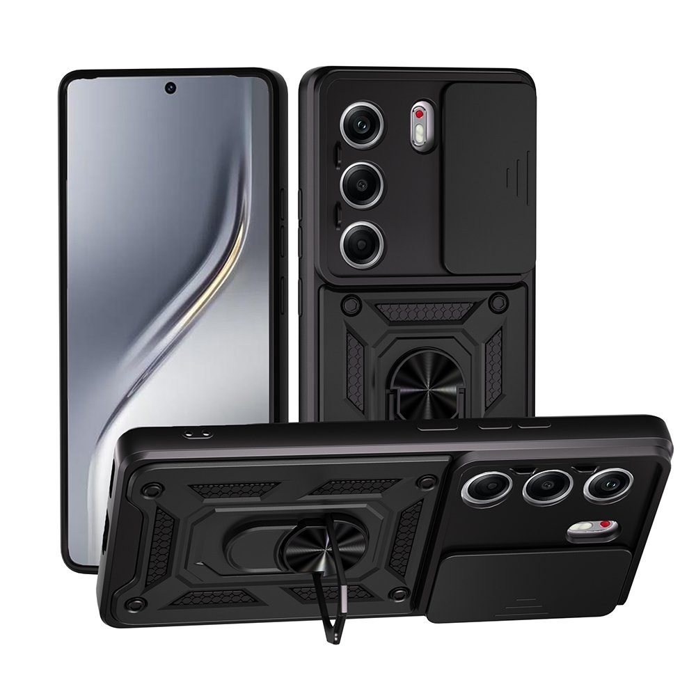 Tecno Camon 40 5G Kılıf Magnetik Standlı Kamera Korumalı Sürgülü Vega Kapak