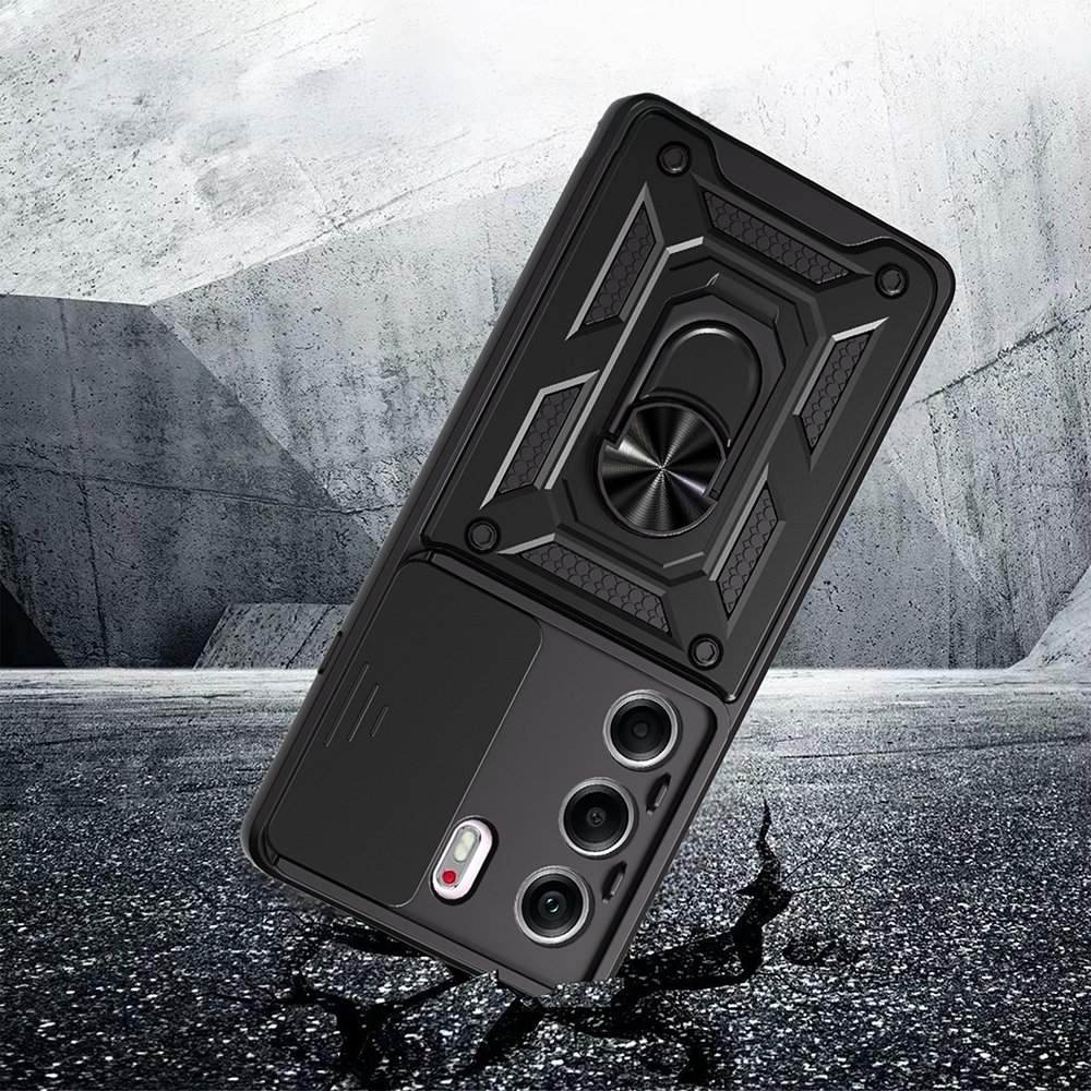 Tecno Camon 40 5G Kılıf Magnetik Standlı Kamera Korumalı Sürgülü Vega Kapak