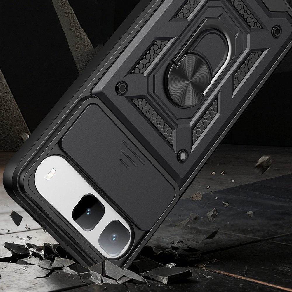 Tecno Spark 40 5G Kılıf Magnetik Standlı Kamera Korumalı Sürgülü Vega Kapak