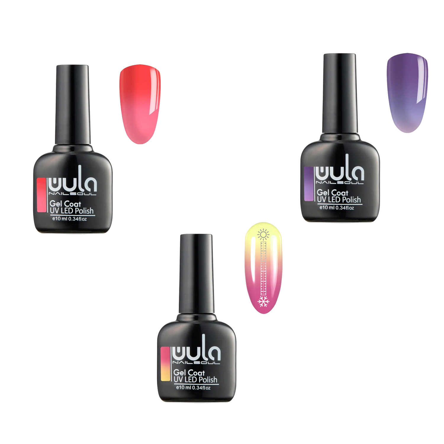 Wula Nailsoul Termo Kalıcı Oje Seti 3 Parça 10 ML (Ton 649 - Ton 655 - Ton 656)